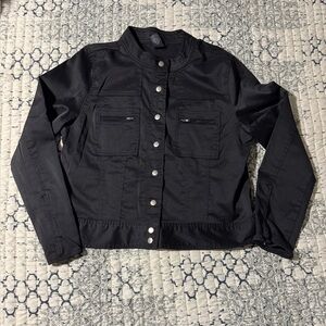 Massimo Black Shiny Jean Jacket XL